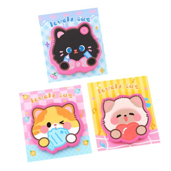 

3Pcs Cat-Shaped Note Pads Set Cute Cartoon Memo Pads for Students Office Strong Adhesion Thick Paper Practical Note Stickers for Reminders Journaling Random Style
