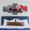5Pcs Rustic F1 Racing Car House Paitings Sports Car Wall Art Poster Home Decor 5 Panel Room Decor Modern Abstract Paintings