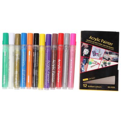 12 Stück Acrylmarker 1026 Körperbemalt Dekoration DIY Graffiti Wasserbasierter Farbmarker