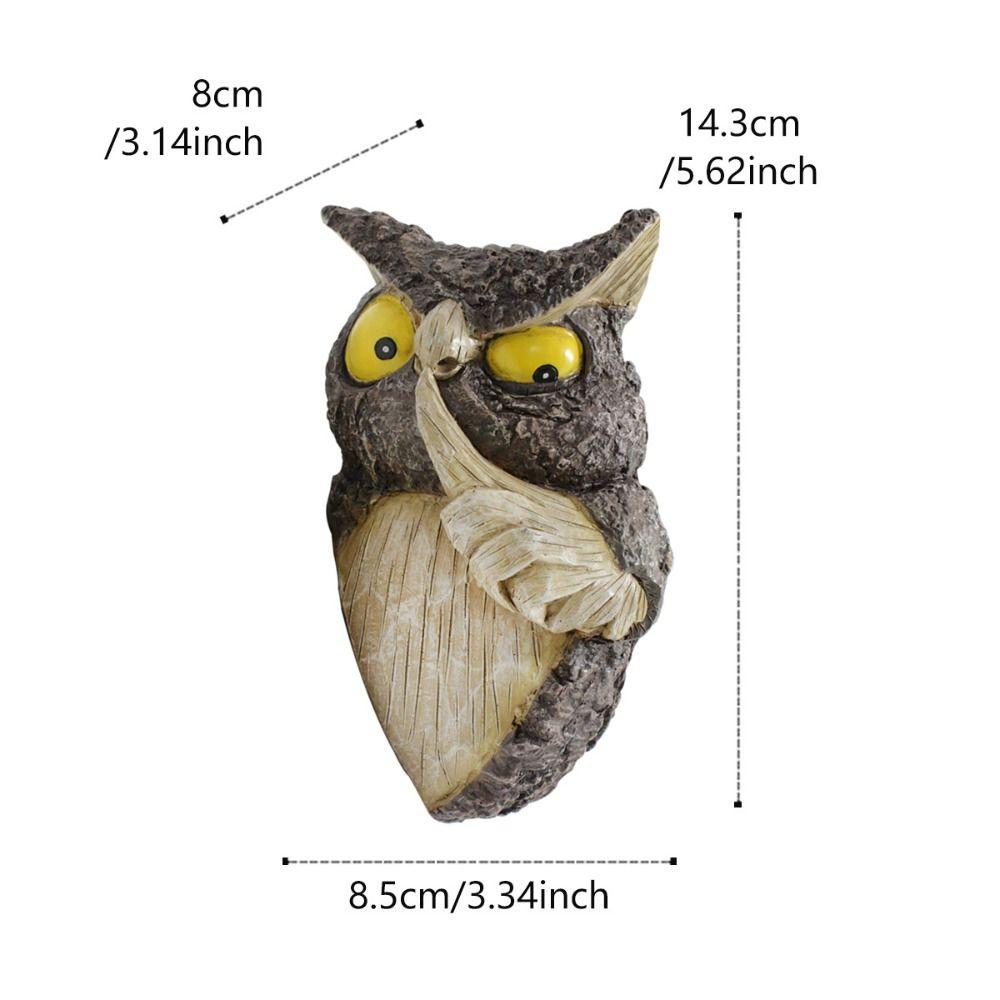 Personified Owl Tree Hanging Simulated Tree Decorations Pendant Miniature Figurine Sculpture  Home