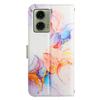 For Motorola Moto E14 4G/G04 4G/G04s 4G/G24 4G Case with Strap Marble Pattern Leather Phone Cover Card Holder