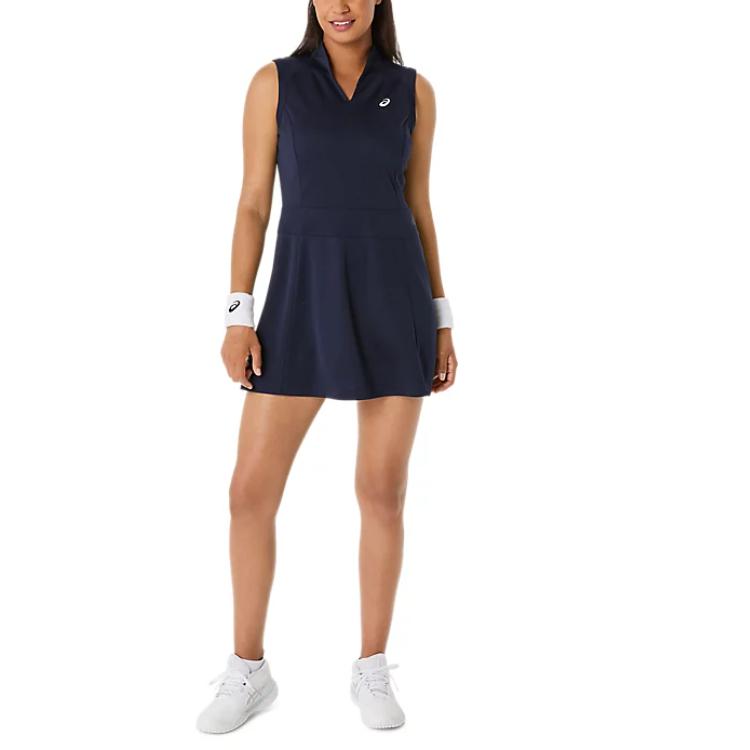 Asics Court Dress Casual Comfortable Versatile Fashion Sleeveless Dress Women Dresses Midnight-Blue 2042A372-400