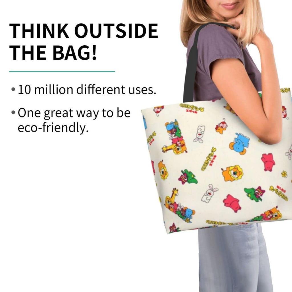 Tabekko Doubutsu Eco Bag, Body Bag, Mother's Bag, Shopping Bag, Large Capacity, Women's Tote Bag, Handbag, Convenience Store Bag, Shopping Bag, Lightw