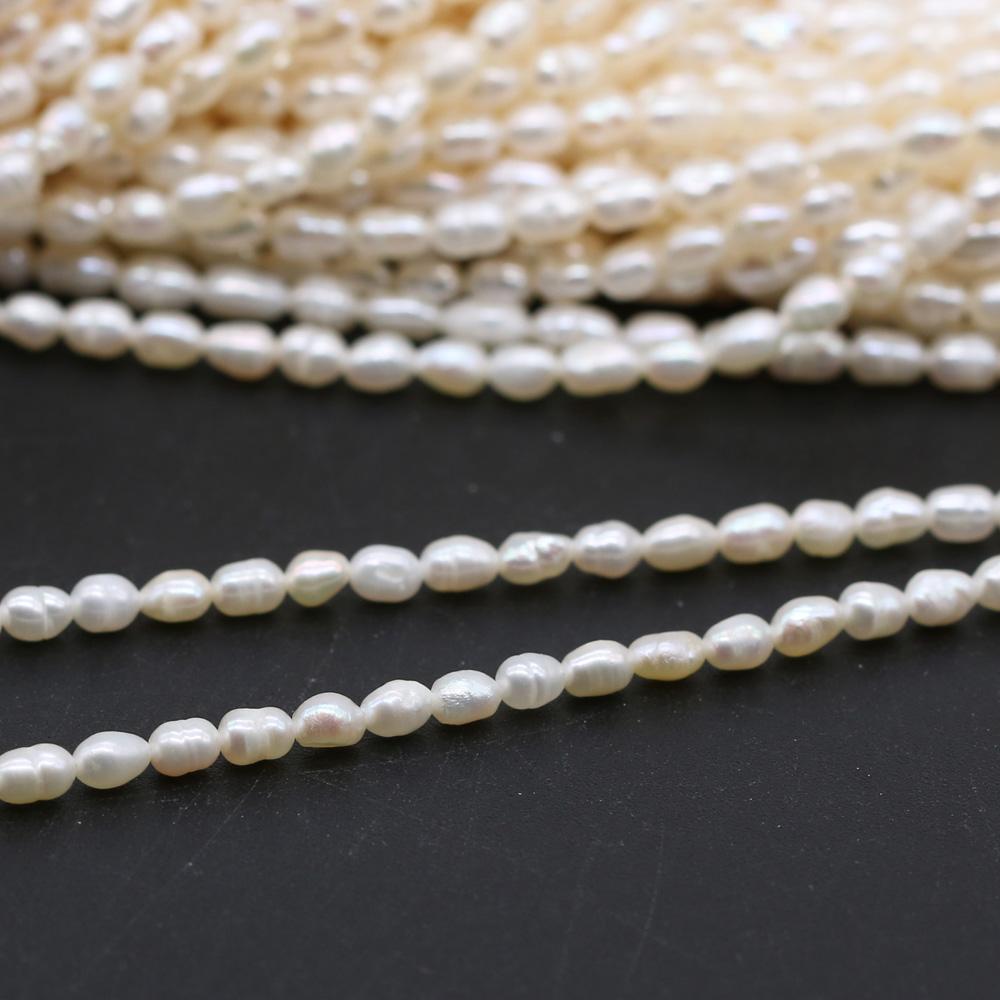 4-5mm Pearl Rice Shape Loose Spacer Beads for Jewelry Making Supplies DIY Necklace Bracelet Accessories