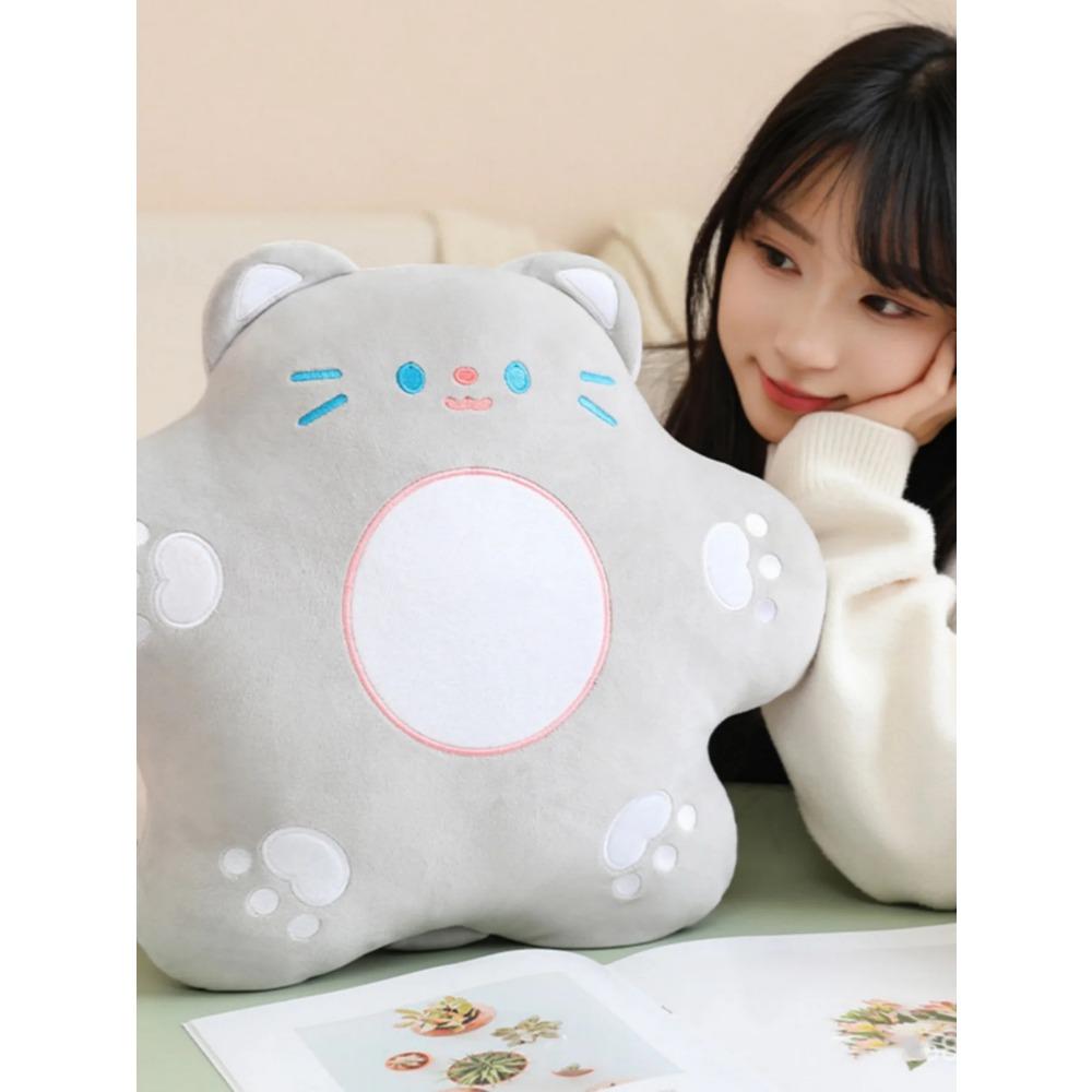 Creative Flowers Cat Lumbar Support Cute Office Cat Pillow Sofa Flower Cushion Flower Plush Toys