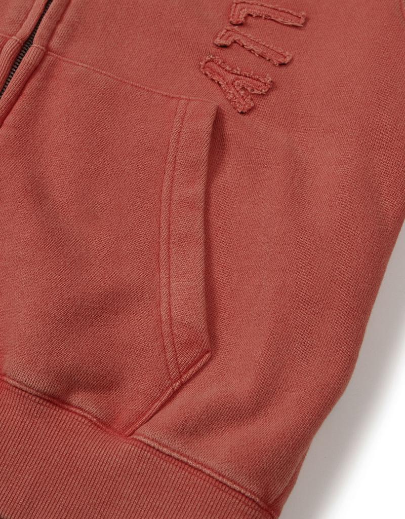 Mmlg [Mmlg] Washed Applique Hood Zipup (Solar Red)