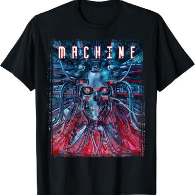 Machine Skull Cyberpunk Science Fiction Sci-fi Gamer T-Shirt