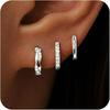 Elegant 18k Gold-Plated Copper Earrings Set for Women - High-End Design, Three-Piece Collection