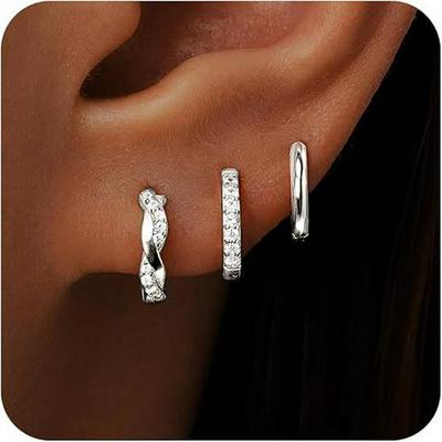 Elegant 18k Gold-Plated Copper Earrings Set for Women - High-End Design, Three-Piece Collection