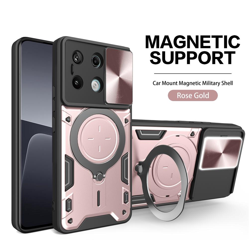 Slide Camera Magnetic Case For Xiaomi Note 13 10 11 Pro Plus 12S 11S 9T 9 Shockproof Matte Cases Redmi 13C 12C 12 10C