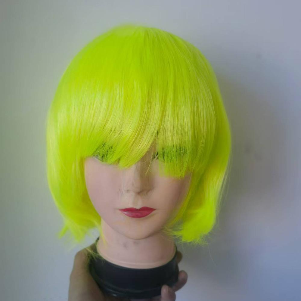 

Cute Synthetic Short Bob Wigs Fluffy Colored Short Hair Wig Solid Color Hairpiece Party Full Wig Anime Cosplay