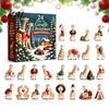 Holiday Mantel Decor 24 Days Giraffe Christmas Advent Calendar, 2D Acrylic Figure Countdown Day Collectible Animal Ornaments for Xmas Tree, Home Party