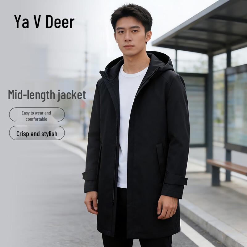 Men s Spring Casual Mid-Length Jacket L