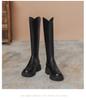 Women's V-Cut Height-Boosting Winter Knee-High Fleece Boots for Petite and Wide Calves