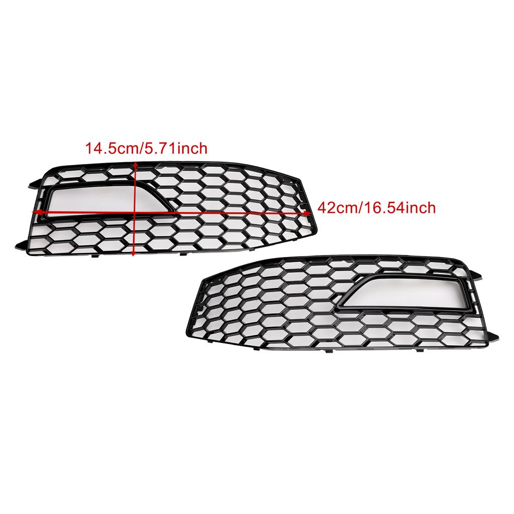 2PCS Bumper Fog Light Lamp Cover Grille Grill Fit A4 S-line S4 2013-2015