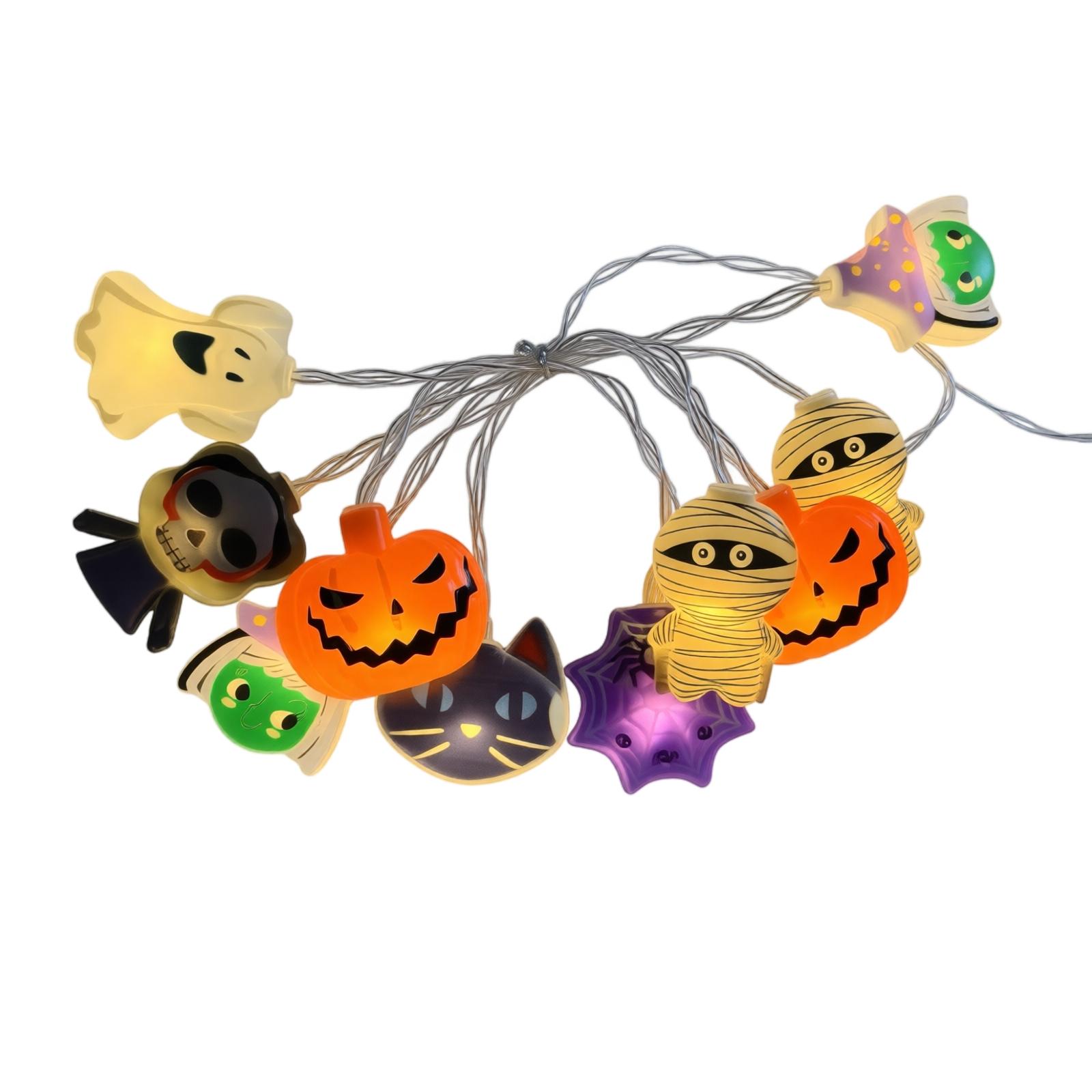 Halloween LED String Lights - 6 Decorative Shapes (Pumpkin,, Witch, ) - USB Powered for Indoor Outdoor Party House Decor S жёлтый