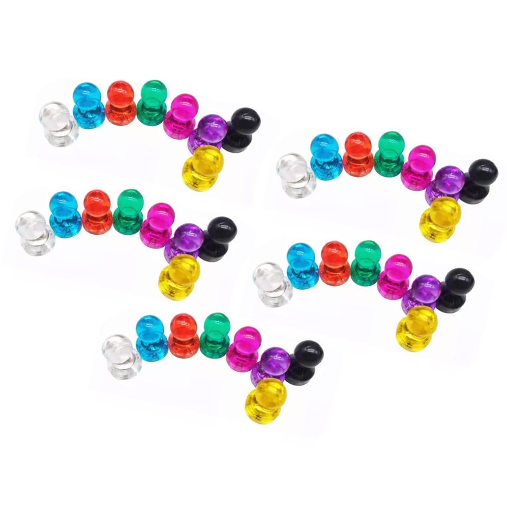 40 Peças Ímãs de Quadro Branco Cores Sortidas Acrílico Resistente Multiuso Alfinetes Magnéticos para Escritório