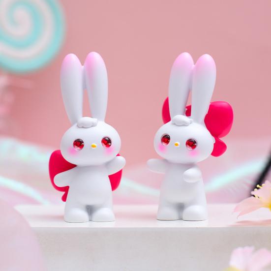 Fashion Eye-catching Decorative Non-fading Adorable Bunny Rabbit Sculpture Ornament Office Supply Statue