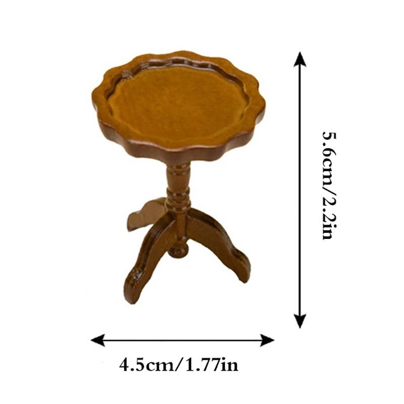 1:12 Casa de papusi Masa rotunda in miniatura Masa de ceai Papusa Masuta de cafea Mobila Decor Jucărie Micro Scenă Recuzită de construcție