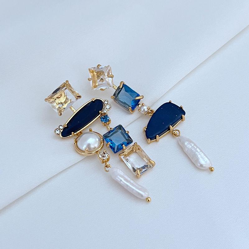 

Новые модные асимметричные серьги с цирконом, геометрические, конфетных цветов, женские