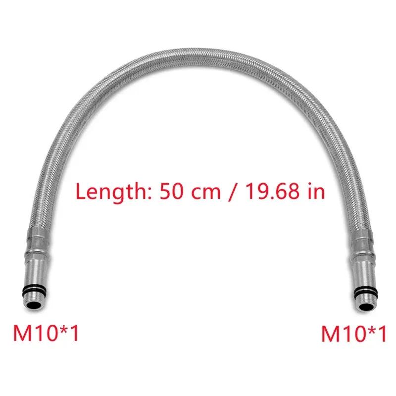 40/50/56/60cm M10*1 Faucet Hose 304 Stainless Steel Braided Tube Faucet Replacement Hose Kitchen Sink Flexible Cold Water Hose 40cm