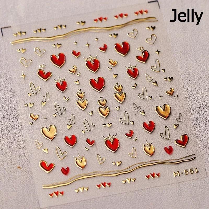 Charming Hollow Stars Love Geometric Five-pointed Star Self Adhesive 5D Nail Art Decorations Stickers Shiny Manicure Decal