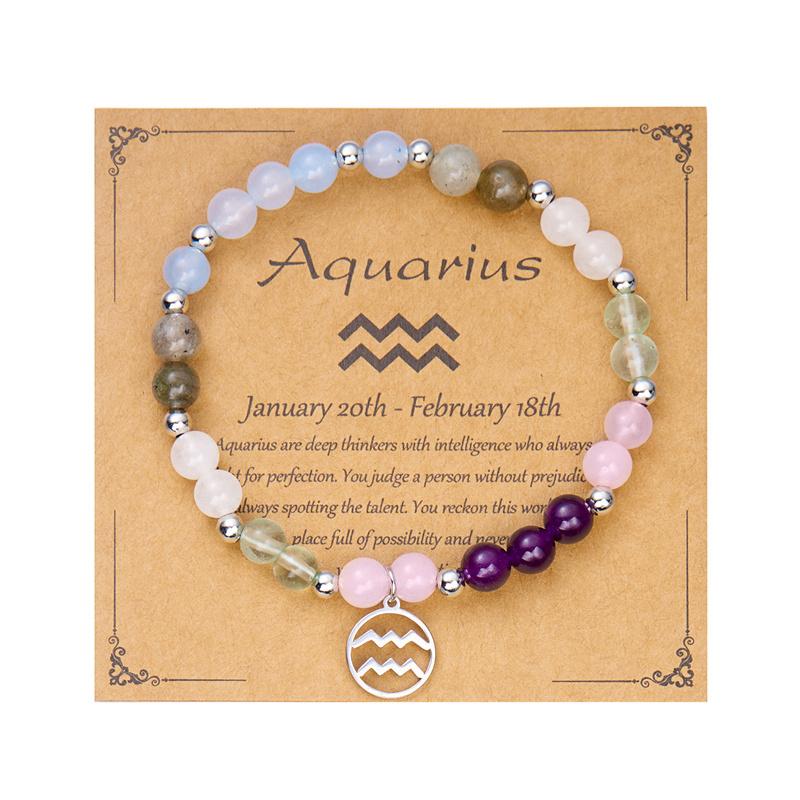 12 Zodiac Beaded Bracelet Aries Taurus Gemini Cancer Leo Virgo Libra Scorpio Aquarius Pisces Gifts Women Jewelry Gift