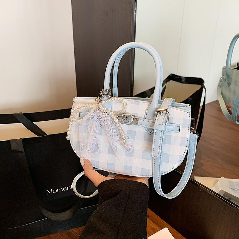 Premium Plaid Bag Women's New Fashion Versatile Shoulder Bag Niche Handbag Messenger Bag