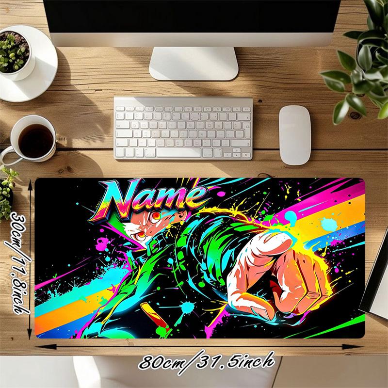 Custom Name Colorful Power Gamer Large Deskmat Mousepad Playmat Xl Keyboard Mouse Pad Gaming Desk Accessories Anime Pc Extended Pads