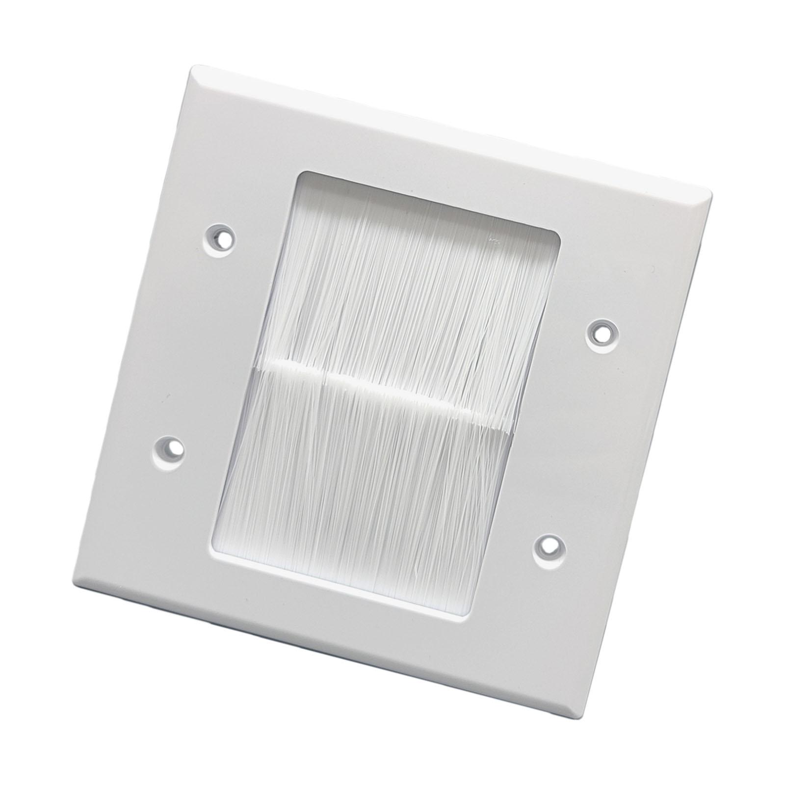 

Flush Brush Wall Plate Single Gang Wall Outlet Cable Entry Plate Cable Passthrough Wall Outlet Cable Entry Cover 1