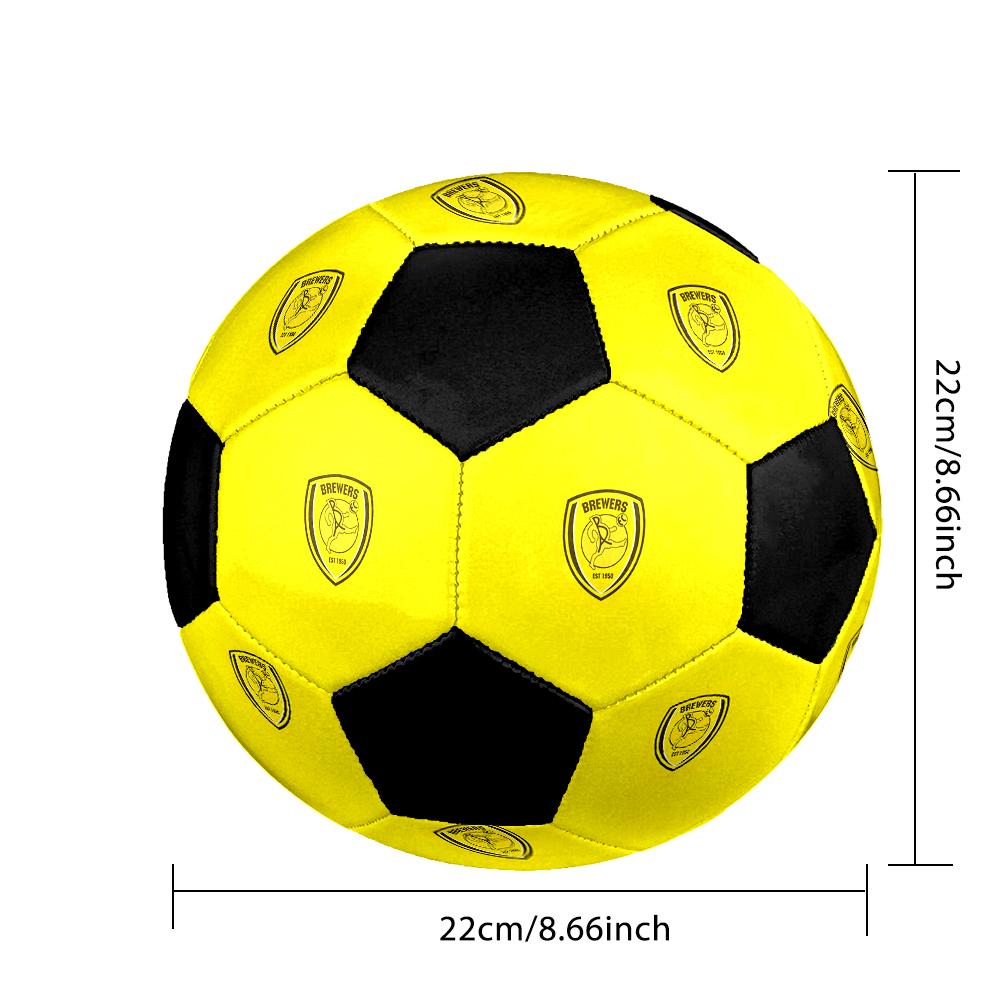 SIZE 5 Burton Albion FC Soccer Ball Colorful All Ages Machine Stitched PVC Competition Ready Durable High-Bounce