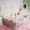 Dollhouse Bed European Style Accessories Metal Mini Double Bed Props Supplies