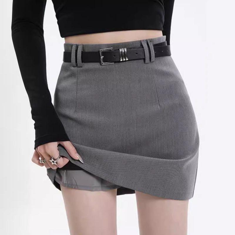 Suit-Style Skirt for Women, Popular Spring and Autumn Style, High-Waisted, Slim-Fit, Fashionable A-Line Skirt, Flattering and Hip-Hugging Short Skirt