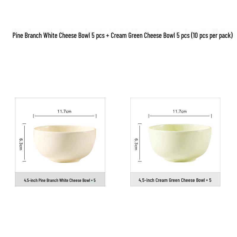 Set of 10 Creamy Ceramic Rice Bowls - Creative, Versatile, and Stylish for 2024