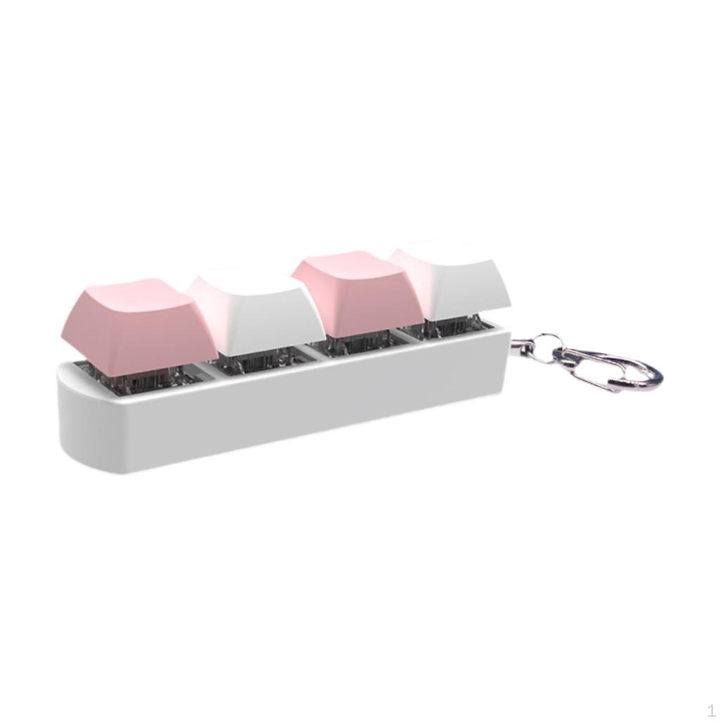 4 Button Keycap Sensory Toy Mechanical Key Keyboard Fidget Keychain for Adults Gifts