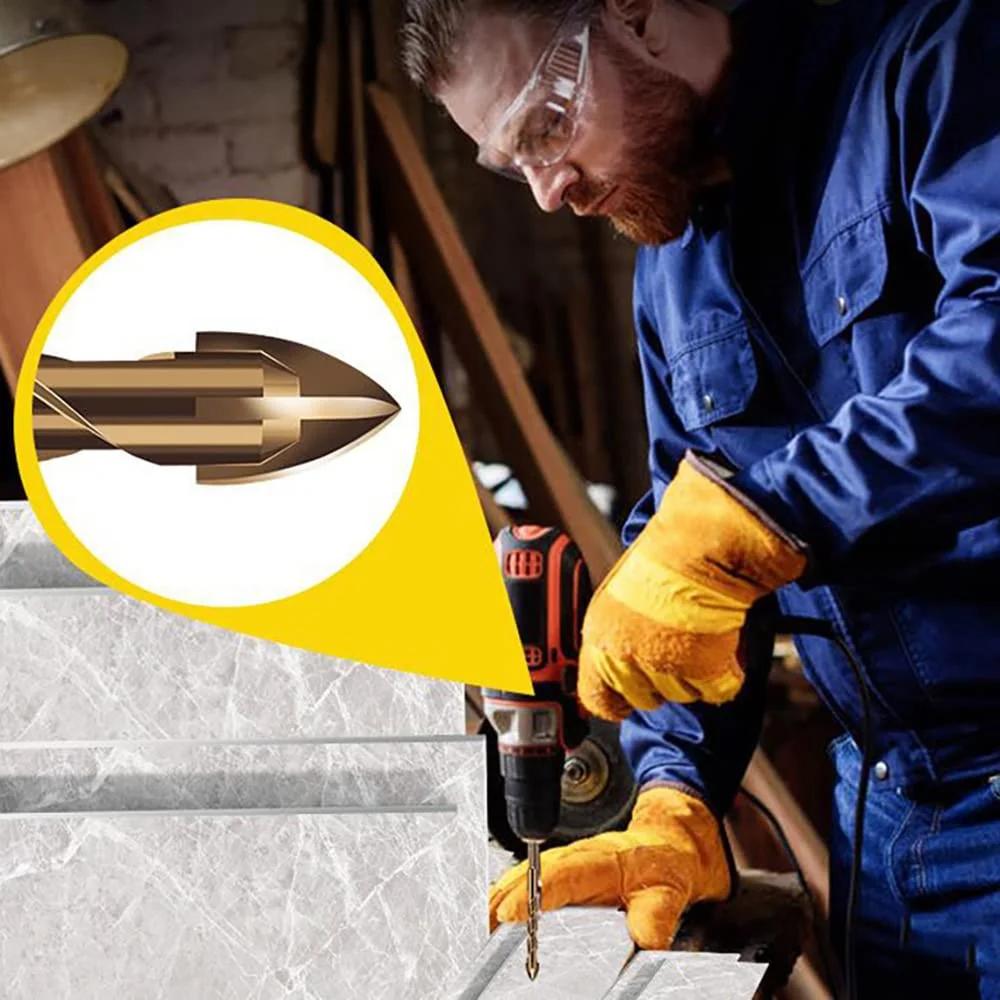 12 Stück Kreuz Sechskant Fliesenbohrer Legierung Bohrer Glas Keramik Holz Beton Lochbohrer Für Metall Holz Bohren Bereiche Von 3mm Bis 12mm