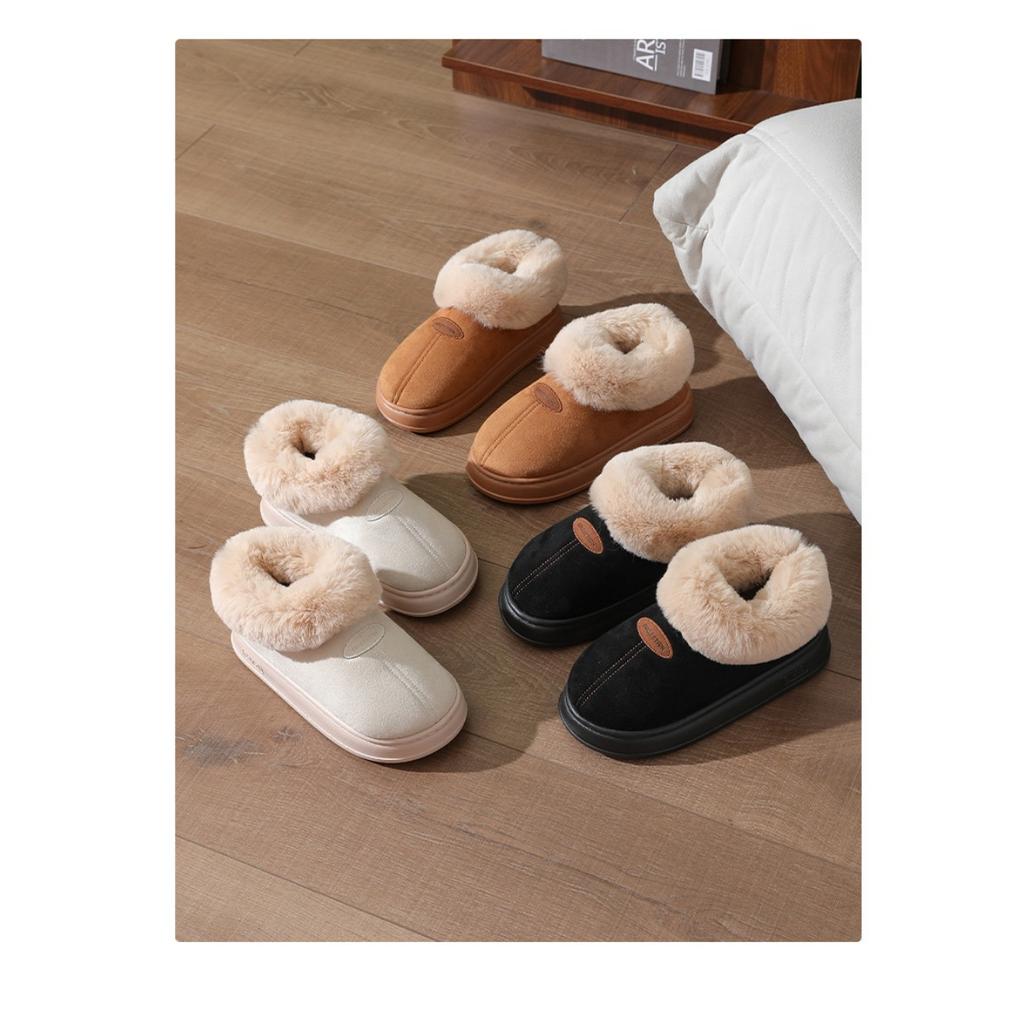 Zimowe ciepłe buty śniegowe dla pary, gruba podeszwa, antypoślizgowe, ultra miękkie jednoczęściowe, modne do domu Baotou, do użytku wewnątrz i na zewnątrz, kapcie dla mężczyzn