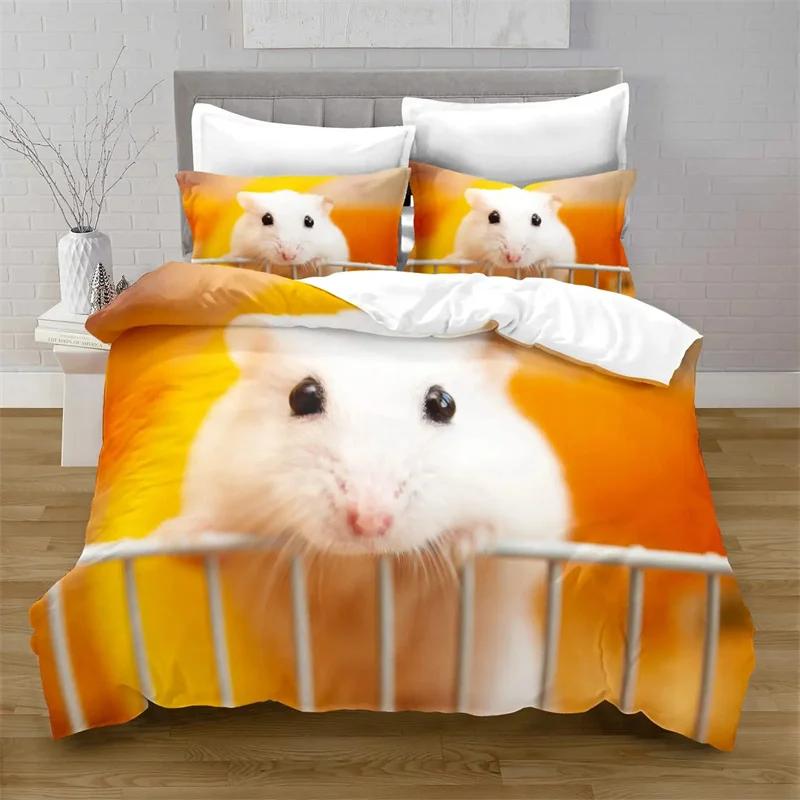 Hamster Bettbezug Haustier Meerschweinchen für Frauen Kinder Jungen Mädchen Lieblich Mini Tiere Bettdeckenbezug für Schlafzimmer Dekorationen