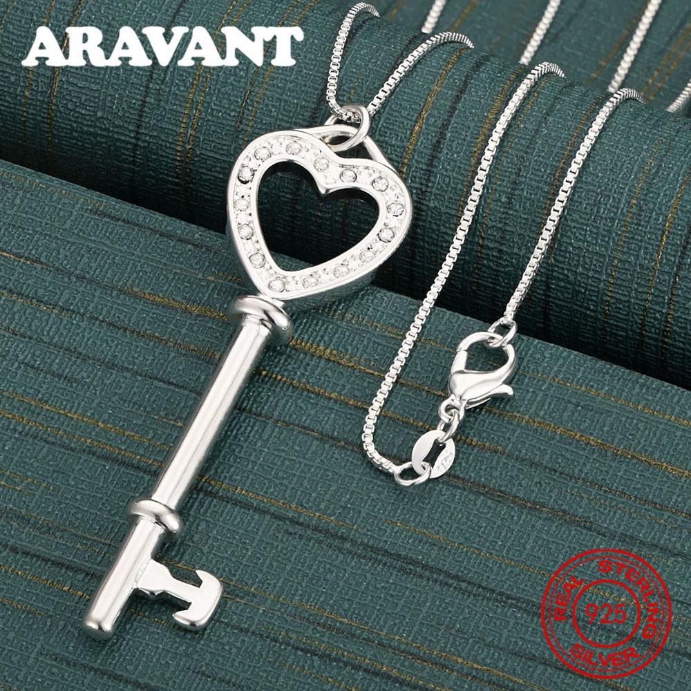 Copper Heart-Shaped Key Ring Pendant Necklace With Zircon, Vintage Style, Accessory, Gift, Jewelry 50cm
