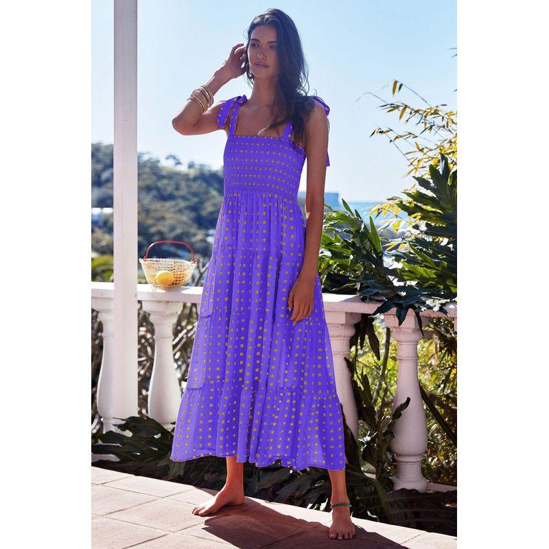 Long Camisole Dress2025 European and American Summer Women New Sleeveless Print Long Sling Dress