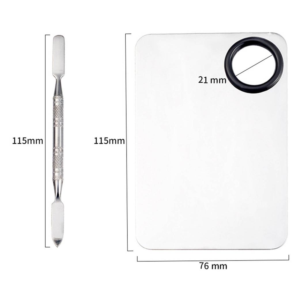 Stainless Steel Makeup Mixing Palette Nail Art Cosmetic Mixing Palette with Spatula for Makeup Artist