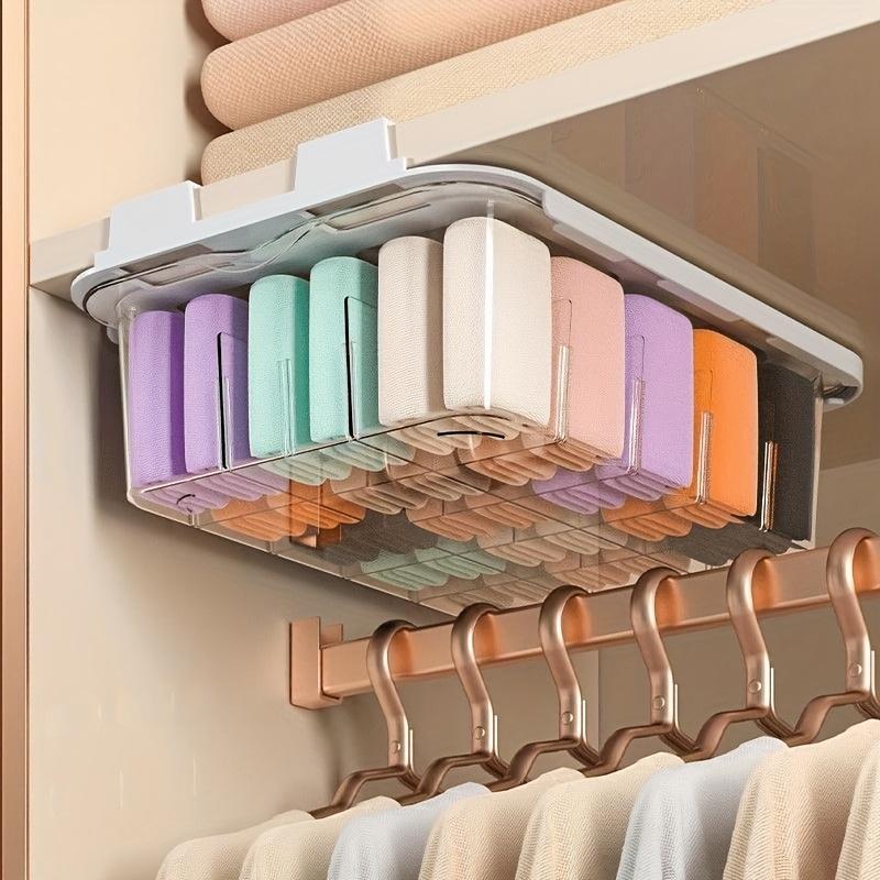 15 Grids Wall-Mounted Storage Organizer for Underwear, Socks & Accessories - with Clear Compartments for Easy Organization, Clothes Organizer Storage