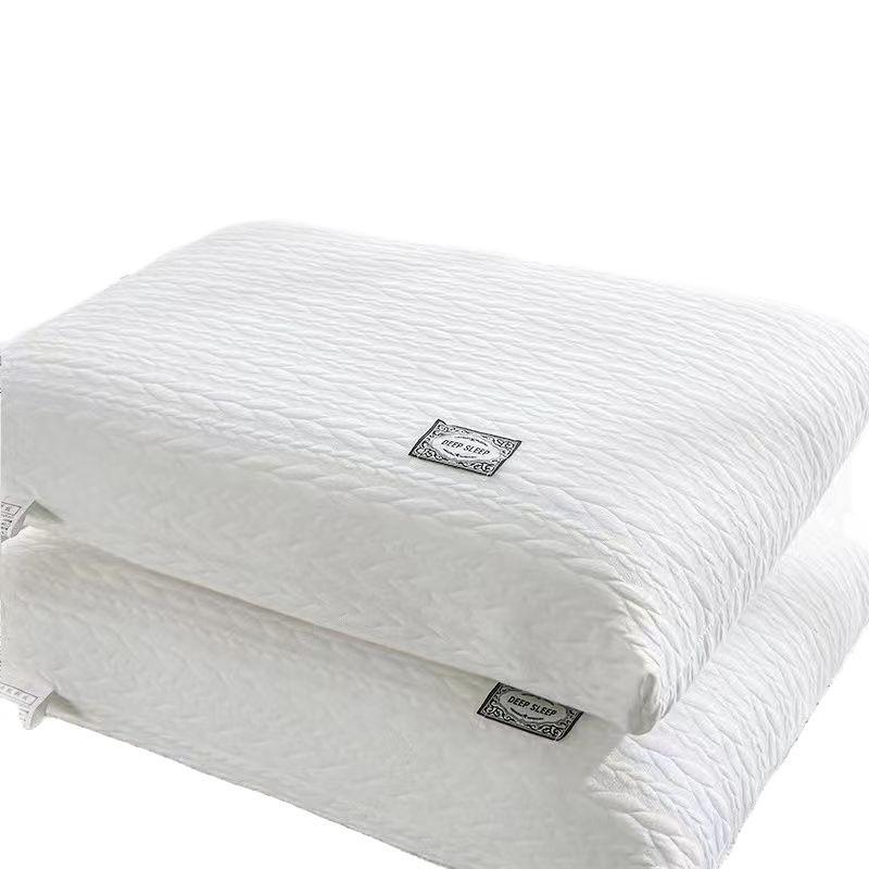 Knitted Cotton Linen Neck Support Pillow - Durable, Non-Collapsing Core for Home, Hotel, and Dormitory Use.