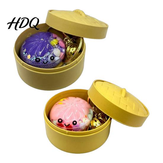 Portachiavi Ciondolo Portafoglio 1/2/3/5 Pezzi Cartone Animato Raviolo con Cestello per Vapore Halloween Panino al Vapore Zaino Accessorio Portachiavi Campanello Borsa Borsa Mini