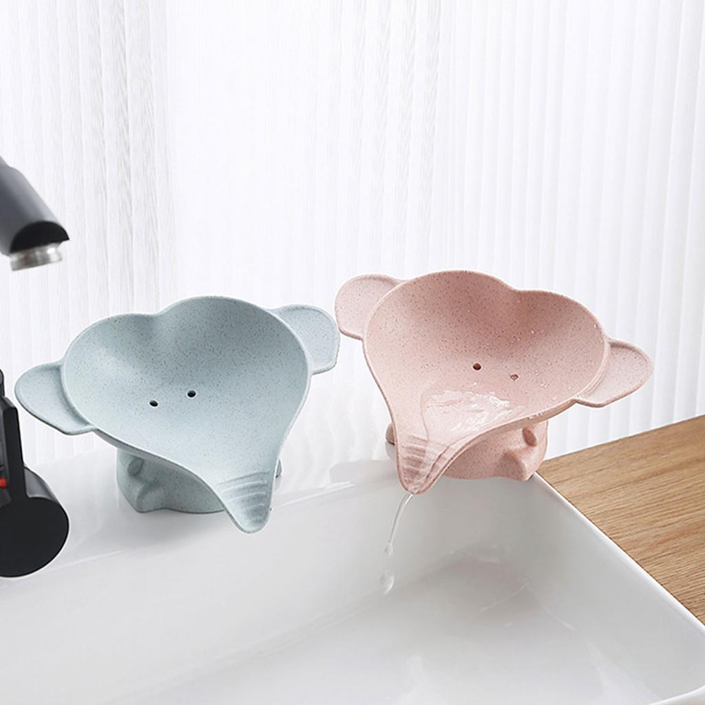 Mydelniczka Mały Słoń Uchwyt na Mydło PP Klasy Spożywczej Słoma Pszeniczna do Zabawy w Mycie Rąk przez Dzieci Tacka na Mydło 2 SZT.