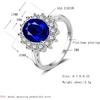 Princess Diana Kate Middleton Class Gemstone Birthstone Sapphire Red Halo AAA Cubic Zirconia Statement Engagement Rings for Women, Anniversary 925