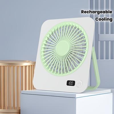 Rapid Cooling Portable 5-speed Electric Fan USB Rechargeable LED Digital Silent Fan House