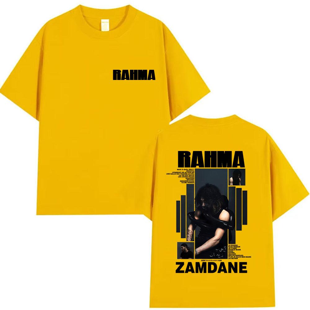 Rapper RAHMA Zamdane Album 2025 Graphic T Shirt Unisex's Pop Music Hip Hop Short Sleeve T-shirts Fans loose Clothing Cotton T-shirt