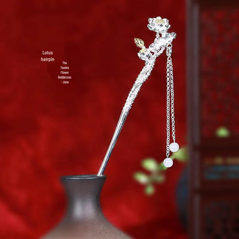 Twelve Flower Goddess Hanfu Hairpin - Chinese Style Updo Valentine's Gift for Her