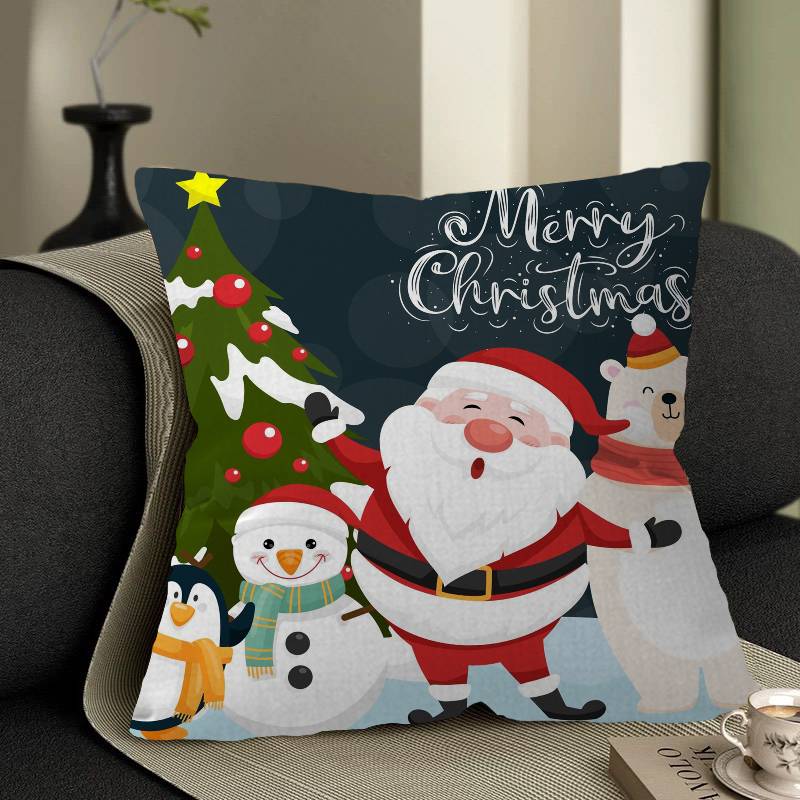 Snowman and Christmas Tree Personalized picture text home decorative pillows Household Gifts 45x45cm
